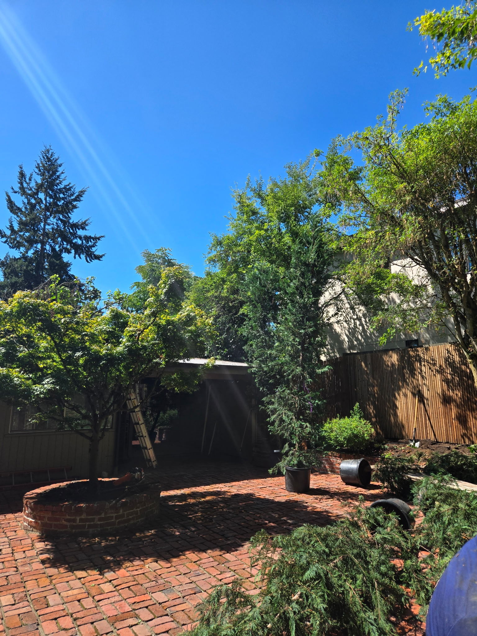 Brick patio landscaping