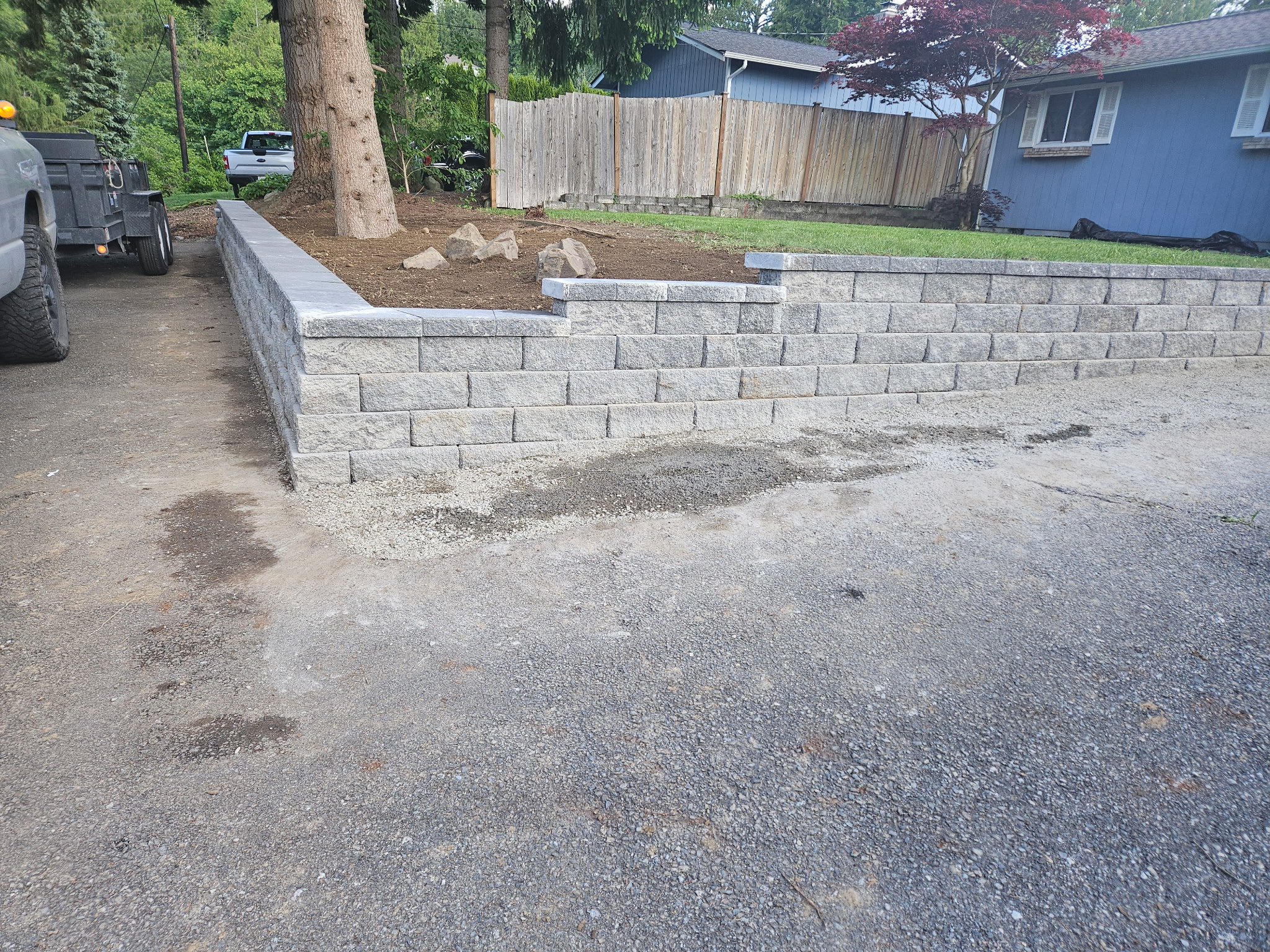 After: Finished retaining wall