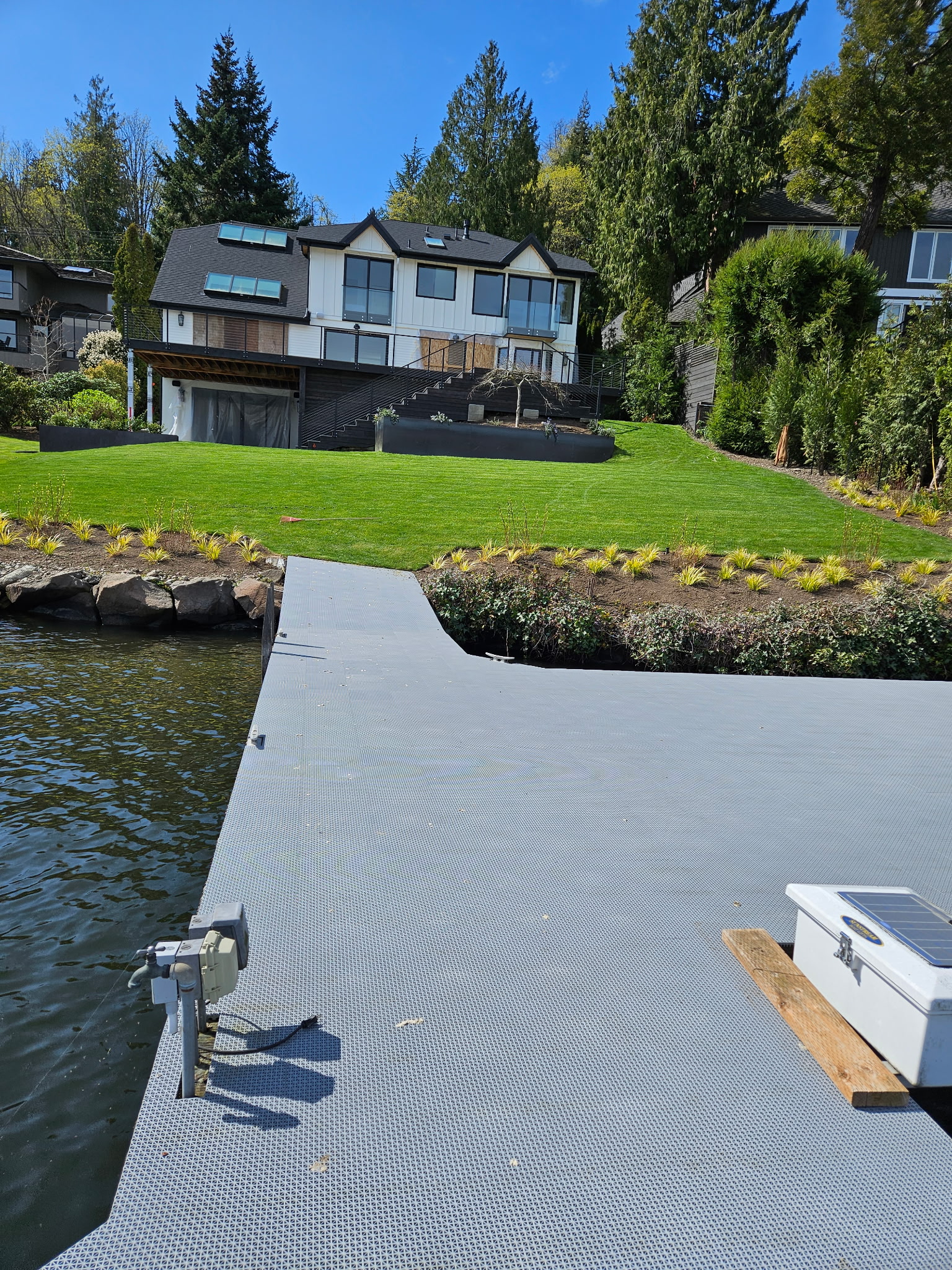 Waterfront property lawn